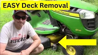 How to REMOVE the CUTTING DECK on your JOHN DEERE L, LA, D, E series Lawn Tractor