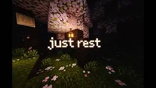 peaceful night in minecraft cherry grove ambience