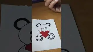 Cute Little Teddy 🧸#teddy #teddybear #cartoon #cartoonvideo #painting #art #mandalaart #character