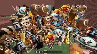 Too Much ALL Cursed Brainrot and Normal Version Brainrot Nextbot in GMOD MAZE Minecraft PE MOD