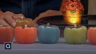 Набор из 5 (3 дюйма) бархатных блестящих тыкв от Valerie | QVC