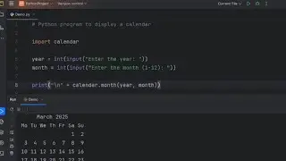 Calendar in python | Python program to display calendar in Hindi | Python Program | Python Tutorial