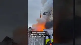 Old Stock Exchange in Copenhagen erupts in flames #shorts