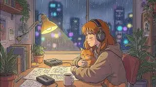 4 Hours of LOFI Music to SOOTHE Your Soul with Girl, Cat & Rain