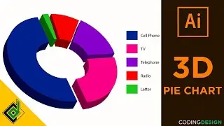 3D Pie Chart In Adobe Illustrator CC