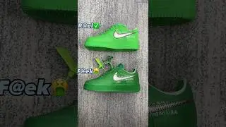Настоящие против поддельных зелёно-белых Nike Air Force 1 💚 #кроссовки #кроссовки #вирусный