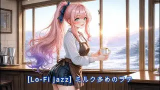 [Lo-Fi jazz][作業用BGM] ミルク多めのラテ｜70年代レトロジャズ × ローファイ × 癒しの高画質ビジュアルBGM【1時間弱】
