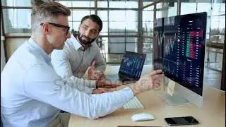 Stock market abstract finance background with motion graph, chart bars and financial