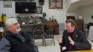John Byrum talks with Tim Graves at the Uncle Josh Graves Bluegrass Festival 2025.