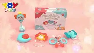 TOY Life 5PCS Baby Rattle Set Rattles Teething Toys for Babies with Electronic Grab Shaker