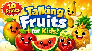 10 Fun Talking Fruits for Kids | Learn Fruit Names with Sounds & Colors