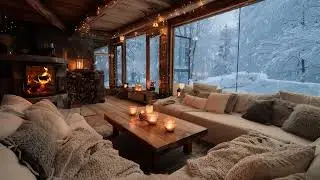 Peaceful White Lounge Piano | Gentle Piano, Snowy Window for Meditation & Relaxation