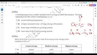 Entropy MCQs (21 to 30)  Structure (1 and 2) A2 Chemistry Unit 4 Lecture 3 Part d