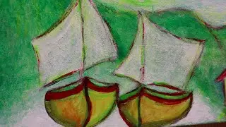 Relaxing Music, #relaxart, Acrylic Paint, Boats, Focus, Stress Relief, #relaxpainting #painting