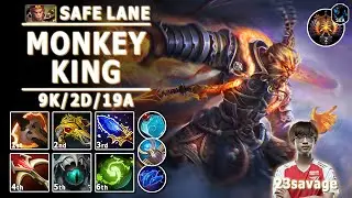 Monkey King Safe Lane Carry | 7.32d | 23savage Pos 1 MK Play | Dota 2 Immortal Gameplay