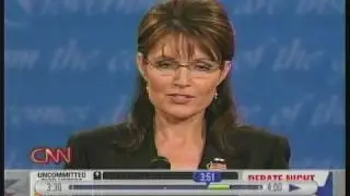 Palin Biden debate gaffe:  Palin reads wrong words.