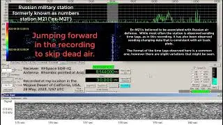 Russian military air defense transmission, Ex-M21, 9144 kHz, CW mode, 28 May, 2023, 1257 UTC