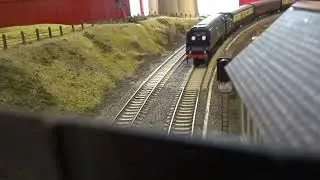 B.M.Rly.S: The HORNBY is, No.34051 'Winston Churchill', was running on OO Gauge Layout. (V11)