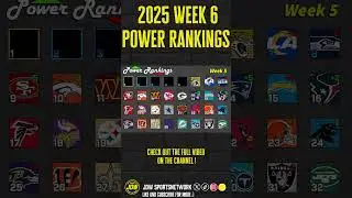 Week 6 NFL Power Rankings | 2025 NFL season week 6 rankings