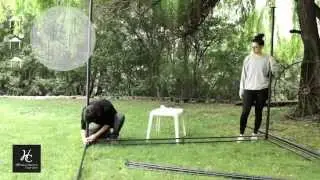 Arma una pérgola con cortinas