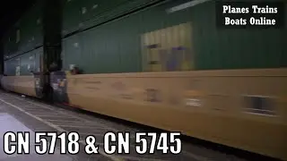 Intermodal Train CN 5718 & CN 5745 Locomotives Strathroy Sub