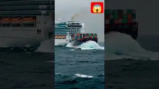 I can't believe this 😱 cruise ship & cargo ship collision #cruiseship #cargoship  #shipcollision