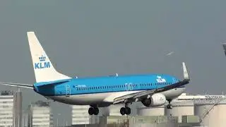 Klm Boeing 737-800 PH-BXK Landing Amsterdam Schiphol 36R