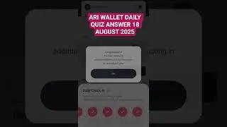 ARI WALLET DAILY QUIZ ANSWER 18 AUGUST 2025 #shorts