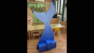 Mermaid Party Backdrop DIY #cardboard #diy #custom #craft #paper #spring #handmade #birthday