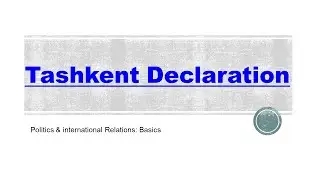 Tashkent Declaration, 1966 || India-Pakistan War 1965 || Tashkent Agreement in Hindi and Urdu