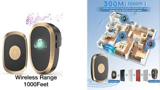 Spromoce Wireless Door Bell for Home, 1000Ft Long Range Calling Bell for Office,