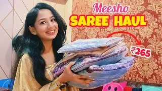 ₹265 main Trendy Saree 😍🥵Huge Meesho Saree Haul for Farewell 😍 #saree #sareehaul #meesho