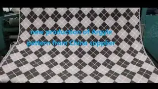 Argyle print wool fabric