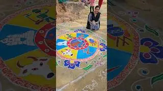 Won 1st prize in Rangoli Competition  #jaisriram #ayodhya theme rangoli #jaijawanjaikisan