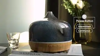 Porseme 500ml Glass Essential Oil Diffuser  Ultrasonic Cool Mist Humidifier 15-21 Running Hours