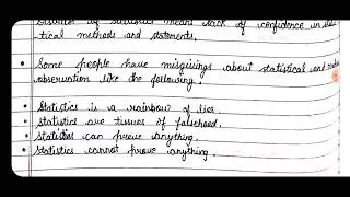 BUSINESS STATISTICS|DISTRUST OF STATISTICS|CHAPTER-4|PART-14|HANDWRITTEN NOTES|SSCOACHING