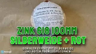 4K | Zink 618 Kugelbombe 100mm Silberweide + Ring rot