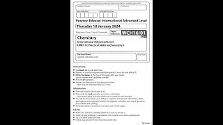 IAL Edexcel Unit 6 January 2024 - Practical Alternative Full Explanations & Revision Guide