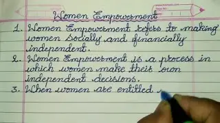 10 Lines on Women Empowerment in English | Calligraphy | Cursive Handwriting