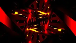 VisionKanal 4K &ndash; Futuristischer Unendlicher Roter und Gelber Neon-Korridor | Ohne Ton [2 Stunden]