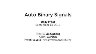 Auto Binary Signals (Main ABS) Video 2 Live Trading - September 14th 2017