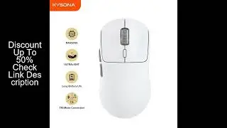 Kysona M600 V2 PAW3395 White Wireless Gaming Esports Mouse 55g 26000DPI 6 Buttons Optical PAM3395 Co