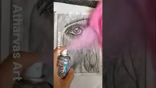 Realastic drawing transfers in cute girl #shorts