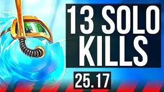 ZAC vs IRELIA (TOP) | 16/1/13, 13 solo kills, 52k DMG, Legendary | KR Grandmaster | 25.17