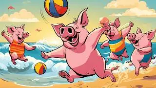 Super Cute Pig Playing Volleyball &ndash; Sing Along