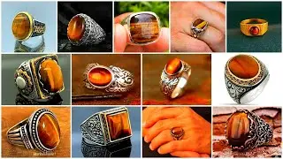 stone rings tiger's eye stone rings for men//Turkish & Irani gemstones rings for men