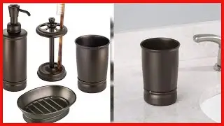 iDesign York Metal Tumbler, Makeup Brush Toothbrush Holder for Bathroom, Countertop, Desk, Dorm