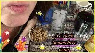 ASMR Relaxing Story Time, Iced Coffee Drink for Grown Ups, very quiet whispering & eating walnuts