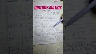 💥unitary Matrix , Solved Example 💥 #unitarymatrix #tranjugatematrix