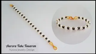 Bileklik yapımı. Very easy bracelet making for beginners. Beaded bracelet tutorial.